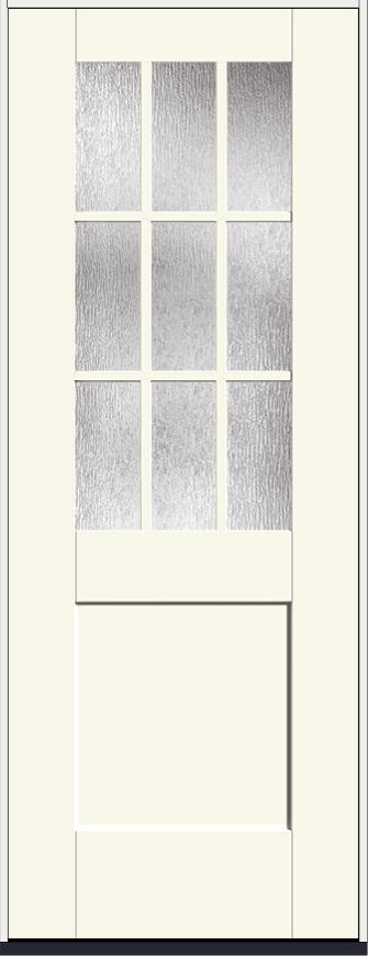 8' Half Lite 1 Panel Shaker (Flush-Glazed)